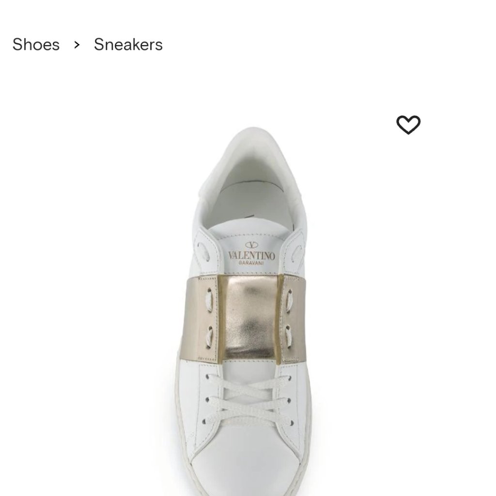 Valentino Garavani Open Sneaker With Metallic Stripe 36 Or 6